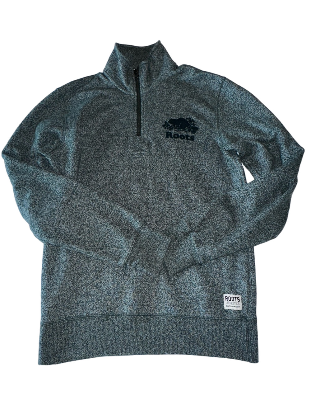 Roots Men's Sage green Quarter-Zip Pullover